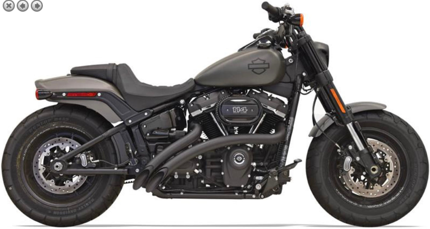 Bassani Sweeper Radius Pipes - Black (18-24 Softail) (Non-CA Compliant)