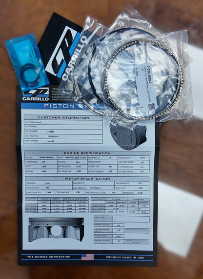 CP-Carrillo M5152 Piston Set (M8 - 143ci - 4.500" Bore)