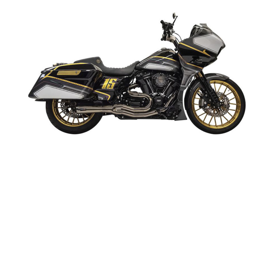 Bassani Mid-Length Road Rage 2-1 Exhaust - Mercury Black Chrome (17-23 Touring) (Non-CA Compliant)