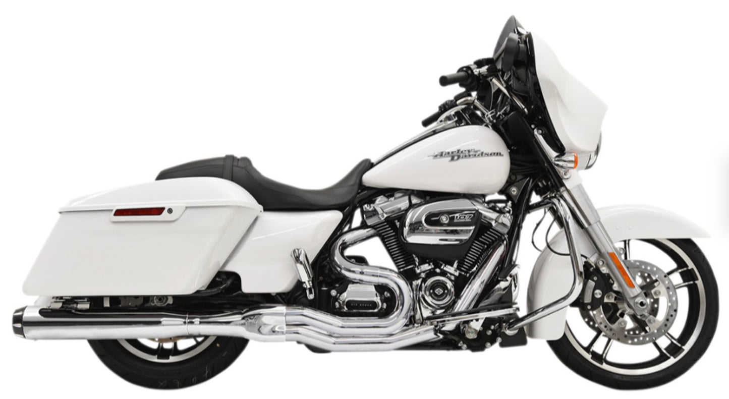 Bassani Road Rage 2:1 System w/ 4" Straight Muffler - Chrome (17-25 Touring) (Non-CA Compliant)