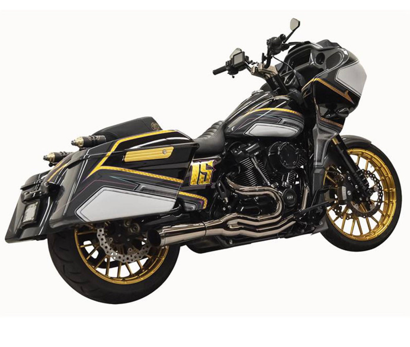 Bassani Mid-Length Road Rage 2-1 Exhaust - Mercury Black Chrome (17-23 Touring) (Non-CA Compliant)