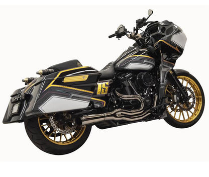 Bassani Mid-Length Road Rage 2-1 Exhaust - Mercury Black Chrome (17-23 Touring) (Non-CA Compliant)
